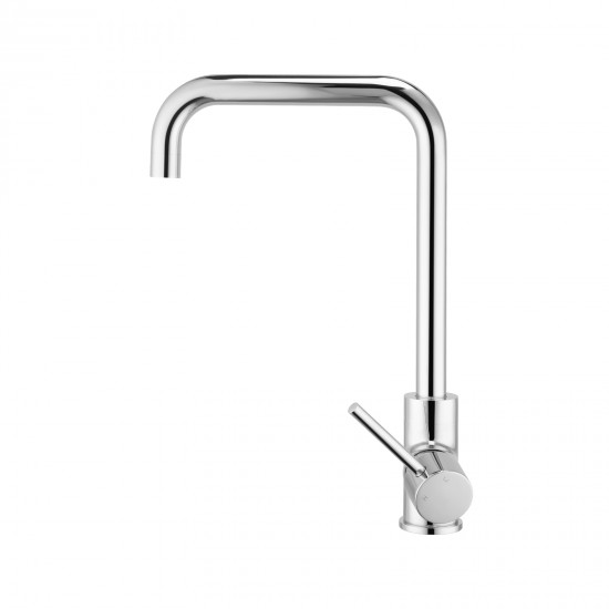 Round Chrome 360 degree Swivel Kitchen Sink Mixer Tap Gooseneck Spout