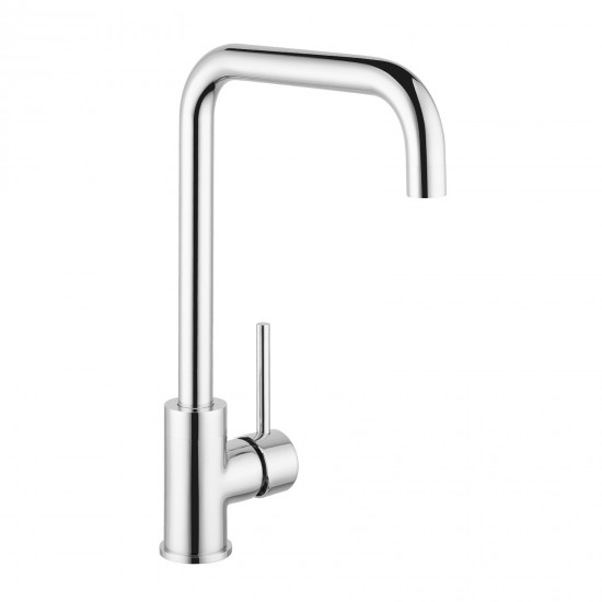 Round Chrome 360 degree Swivel Kitchen Sink Mixer Tap Gooseneck Spout