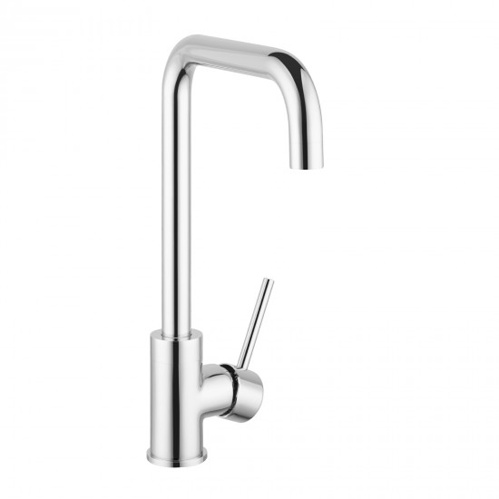 Round Chrome 360 degree Swivel Kitchen Sink Mixer Tap Gooseneck Spout