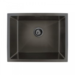 540x440x205mm Dark Grey Stainless Steel Handmade Single Bowl Top/Undermounted Kitchen/Laundry Sinks With Overflow