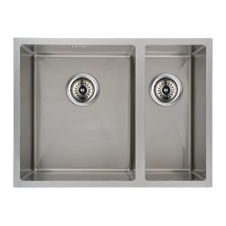 590x440x205mm 1.2mm Handmade Round Corners Double Bowls Top / Undermounted / Flush Mounted Kitchen Sink With Overflow