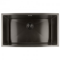 760x450x205mm Dark Grey Stainless Steel Handmade Single Bowl Top/Undermounted Kitchen/Laundry Sinks With Overflow