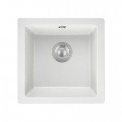 White Granite Quartz Stone Kitchen/Laundry Sink Single Bowl Top/Under Mount 422*422*203mm