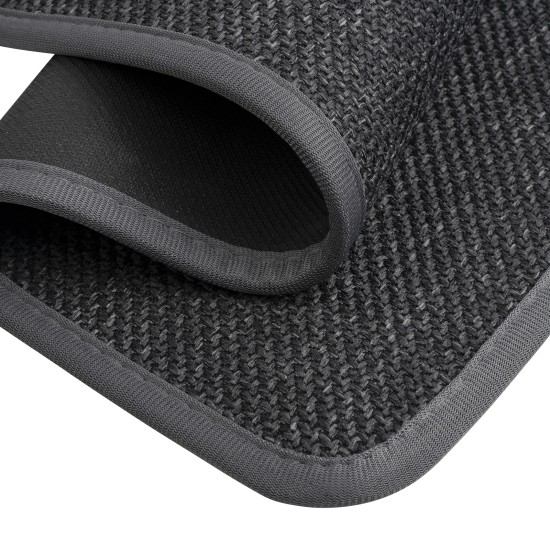 2 Pieces Kitchen Runner Carpet Set Non Slip Floor Mat Machine Washable Fabric Door Rug Laundry Room Hallway Bathroom Bedroom Entryway 70/120*45*0.7cm Dark Grey