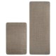 2 Pieces Kitchen Runner Carpet Set Non Slip Floor Mat Machine Washable Khaki Fiber Fabric Door Rug Laundry Room Hallway Bathroom Bedroom Entryway 70/120*45*0.7cm