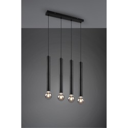 Modern Black Metal Ceiling Lamp-4 Bar