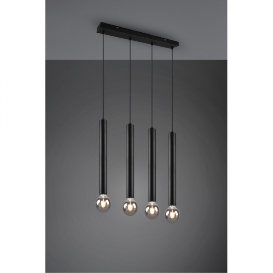 Modern Black Metal Ceiling Lamp-4 Bar