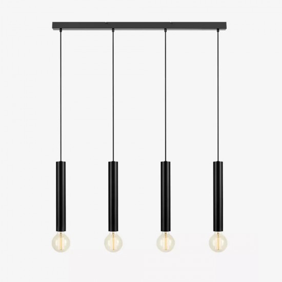 Modern Black Metal Ceiling Lamp-4 Bar