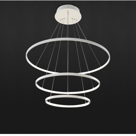 Modern LED Light with Flexible Design: Circular 3 Rings White