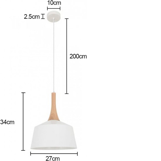 Nordic Style White Pendant Light 270mm