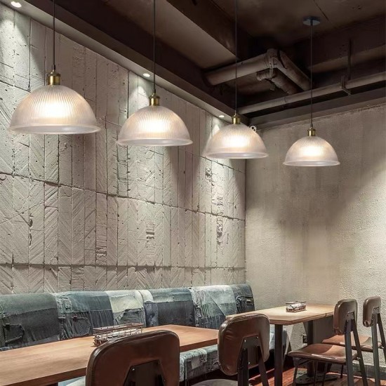 D300*H230mm Dome Shape Vintage Glass Pendant light