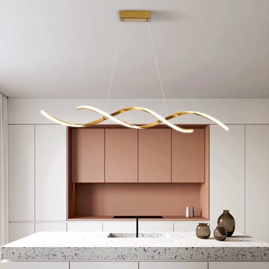 Linear Golden Kitchen Island Bar Light
