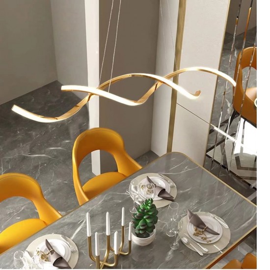 Linear Golden Kitchen Island Bar Light