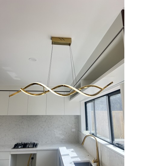 Linear Golden Kitchen Island Bar Light