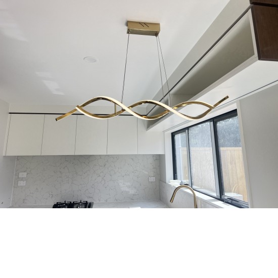 Linear Golden Kitchen Island Bar Light