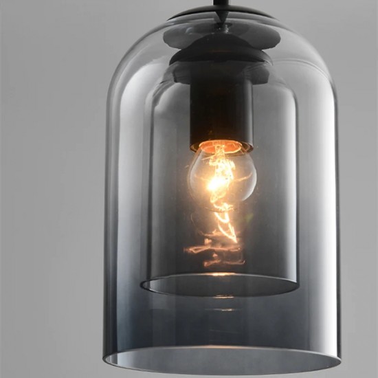 Double Glazed Smoky Glass Pendant