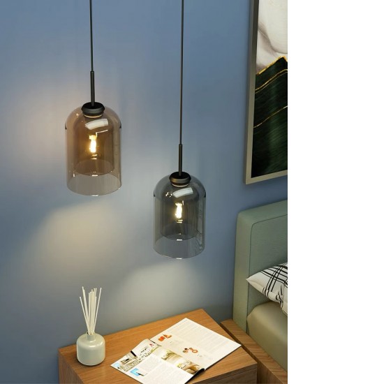 Double Glazed Smoky Glass Pendant