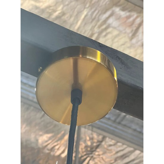 12.02 NO RESTOCK-D300*H230mm V shape Vintage Glass Pendant light On Antique Brass Fitting