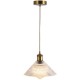 12.02 NO RESTOCK-D300*H230mm V shape Vintage Glass Pendant light On Antique Brass Fitting