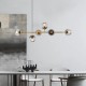 Unique Stylish Brushed Golden Pendant light with 6 Smoky Glass Ball