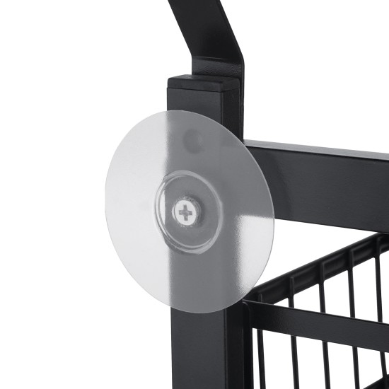 2 Tiers Kitchen Bathroom Pantry Over The Door Hanging Organizer Adjustable Baskets Storage Rack Shampoo Conditioner Body Wash Shelf