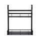 2 Tiers Kitchen Bathroom Pantry Over The Door Hanging Organizer Adjustable Baskets Storage Rack Shampoo Conditioner Body Wash Shelf