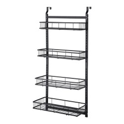 4 Tiers Kitchen Bathroom Pantry Over The Door Hanging Organizer Adjustable Baskets Storage Rack Shampoo Conditioner Body Wash Shelf
