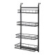 4 Tiers Kitchen Bathroom Pantry Over The Door Hanging Organizer Adjustable Baskets Storage Rack Shampoo Conditioner Body Wash Shelf