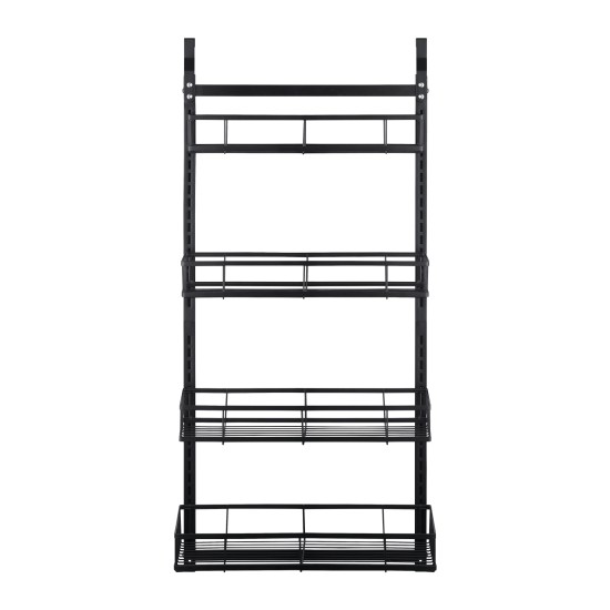 4 Tiers Kitchen Bathroom Pantry Over The Door Hanging Organizer Adjustable Baskets Storage Rack Shampoo Conditioner Body Wash Shelf