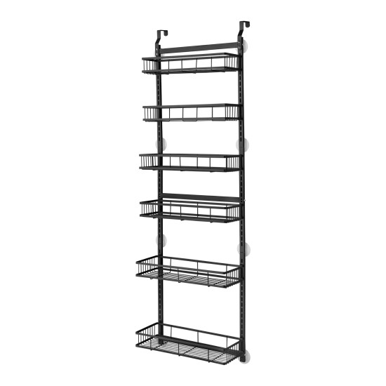 6 Tiers Kitchen Bathroom Pantry Over The Door Hanging Organizer Adjustable Baskets Storage Rack Shampoo Conditioner Body Wash Shelf