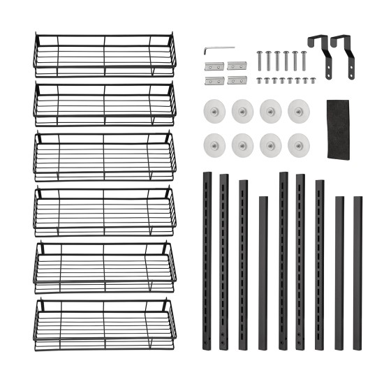 6 Tiers Kitchen Bathroom Pantry Over The Door Hanging Organizer Adjustable Baskets Storage Rack Shampoo Conditioner Body Wash Shelf