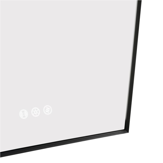 600x900mm Backlit Gunmetal Grey Frame Arched LED Wall Mirror Motion Sensor Switch
