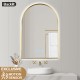 600x900mm Backlit Brushed Yellow Gold Frame Arched LED Wall Mirror Motion Sensor Switch