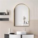 600x900mm Backlit Brushed Yellow Gold Frame Arched LED Wall Mirror Motion Sensor Switch