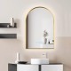 600x900mm Backlit Brushed Yellow Gold Frame Arched LED Wall Mirror Motion Sensor Switch