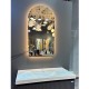 500x900mm Arched LED Wall Mirror with Motion Sensor Auto On Demister Touch Sensor Switch