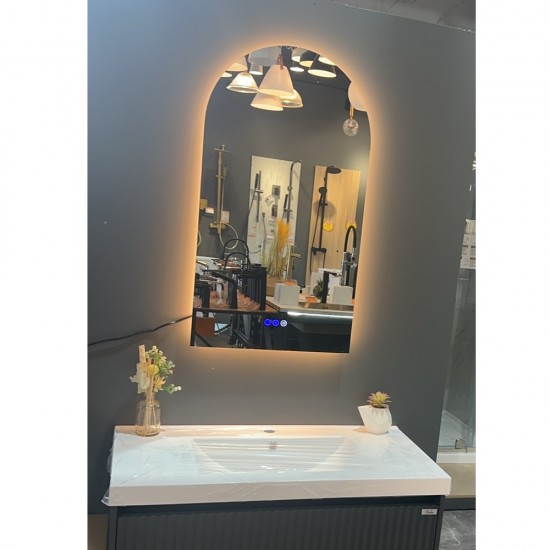 500x900mm Arched LED Wall Mirror with Motion Sensor Auto On Demister Touch Sensor Switch