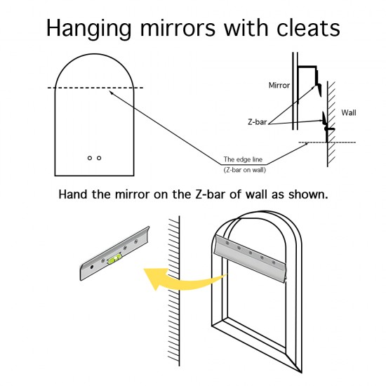 500x900mm Arched LED Wall Mirror with Motion Sensor Auto On Demister Touch Sensor Switch
