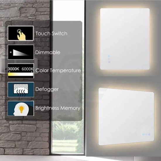 1200x750mm Rectangle LED Mirror with Motion Sensor Demister Backlit Touch Switch 3 Colours Lighting Frameless