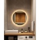 900mm Round LED Wall Mirror with Motion Sensor Auto On Demister Touch Switch 3 Colours Lighting on 20mm Rim