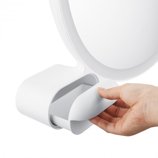 450mm Cat Ear Vanity Tabletop 3 Colors Light Strip Touch LED Mirror Makeup Mirror White