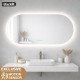 1200x600mm Backlit Led Mirror Oblong Racetrack Motion Sensor Demister Touch Sensor Switch
