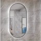 500x900mm Backlit Gunmetal Grey Frame Oval Led Mirror Oblong Racetrack Motion Sensor Auto On