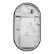 500x900mm Backlit Gunmetal Grey Frame Oval Led Mirror Oblong Racetrack Motion Sensor Auto On