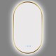 500x900mm Backlit Brushed Yellow Gold Frame Led Mirror Oblong Racetrack Motion Sensor Auto Switch
