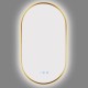 500x900mm Backlit Brushed Yellow Gold Frame Led Mirror Oblong Racetrack Motion Sensor Auto Switch