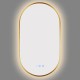 500x900mm Backlit Brushed Yellow Gold Frame Led Mirror Oblong Racetrack Motion Sensor Auto Switch
