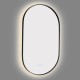 600x900mm Backlit Gunmetal Grey Frame Oval Led Mirror Oblong Racetrack Motion Sensor Auto On