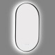 600x900mm Backlit Gunmetal Grey Frame Oval Led Mirror Oblong Racetrack Motion Sensor Auto On
