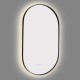 600x900mm Backlit Gunmetal Grey Frame Oval Led Mirror Oblong Racetrack Motion Sensor Auto On